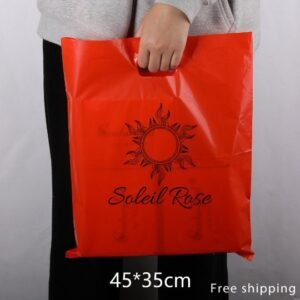 MOQ 100Pcs Custom Logo polyethylene transport bag with handle courier
