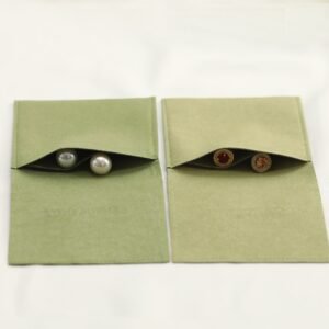Bulk 50Pcs Custom Logo microfiber H-shaped ring bag with flip lid