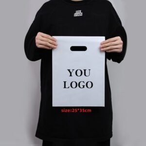 Bulk 100Pcs Custom Logo polyethylene courier bag with handle
