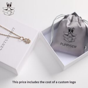 Bulk 100Pcs Custom Logo Grey Satin Drawstring Jewelry Pouch