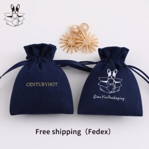 MOQ 50Pcs Custom Logo, Color Suede Drawstring Necklace Pouch