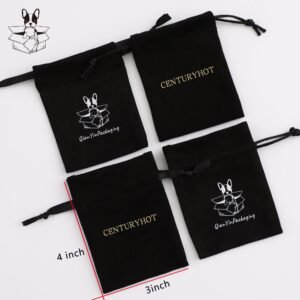 Bulk 50Pcs Custom Color Logo Suede Drawstring Necklace Pouch