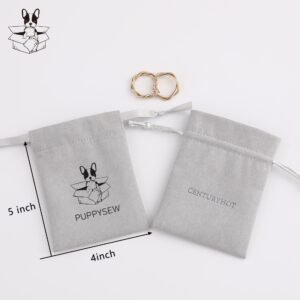 Low MOQ 50Pcs Custom Logo microfiber drawstring necklace bags