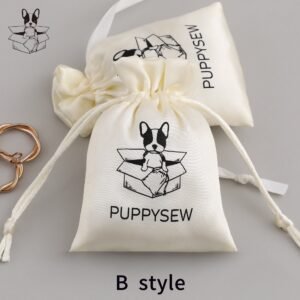 MOQ 100Pcs Custom Logo Satin Drawstring Jewelry Dust Pouch