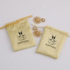 MOQ 100Pcs Custom Logo Satin Drawstring Jewelry Dust Pouch