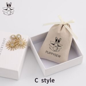 MOQ 50Pcs Custom Logo Ivory Suede Drawstring Necklace Pouch