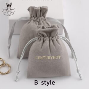 Bulk 50Pcs Custom Color Logo Suede Drawstring Necklace Pouch