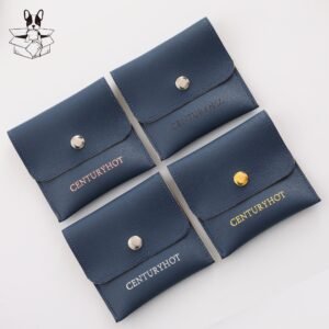 Low MOQ 50Pcs Custom Logo superfine fiber Snap Button Jewelry Bags, Multicolor