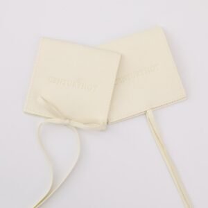 Low MOQ 50Pcs Custom Dent Logo Microfiber Envelope Bag, Beige Cream Jewelry Packaging Bag