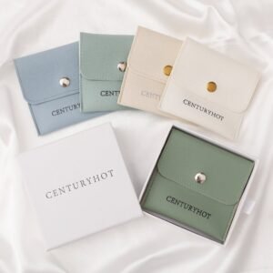 MOQ 50Pcs Custom Logo 9×9×3.2cm Box+8×8cm Faux Leather Jewelry Bag