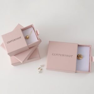 Bulk 50Pcs - Custom Logo - Pink Cardboard Drawer Jewelry Box
