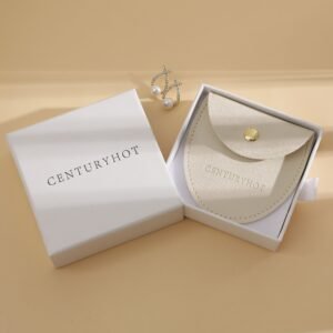 Bulk 50Pcs Custom Embossed Logo Faux Leather Ring Brooch Bags