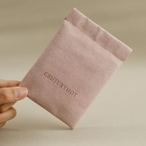 MOQ 50Pcs Custom Logo Microfiber Spring Buckle Jewelry Bag