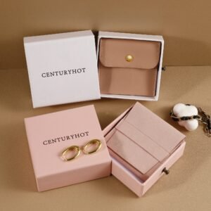 Bulk 50Pcs Custom Logo Carton Rivets Sponge Pad Ring Necklace Bracelet Box