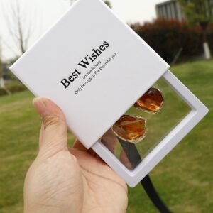 MOQ 50Pcs Custom Logo Transparent PE Film Suspended Ring Box
