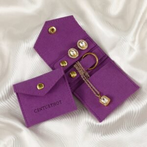 MOQ 50Pcs Custom Logo Earring Ring Necklace Microfiber Travel Roll