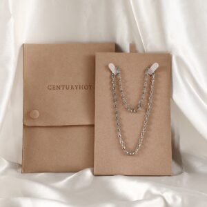 MOQ 20pcs, Custom Logo Cream Microfiber Necklace Gift Bags