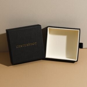 Bulk 50Pcs Custom Logo 9.5×9.5×2.5cm Paper Split Drawer Necklace Ring Box with Sponge