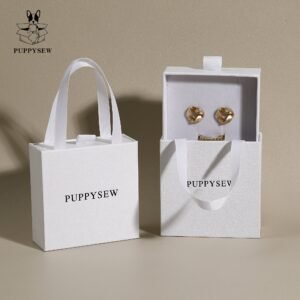 Custom Logo Bulk 50Pcs Paper Ribbon Drawer Earring Ring Box