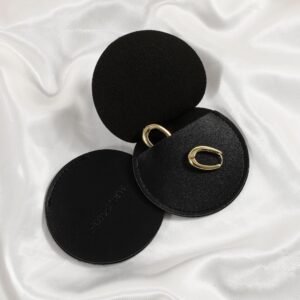 Custom Logo MOQ 50Pcs 8×8cm Imitation Leather Round Necklace Earrings Ring Bag