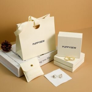 Custom Logo Low MOQ 50Sets Paper Bags, Boxes, Microfiber Bags Jewelry Packaging