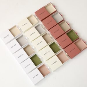 Low MOQ 50Pcs, Custom Logo 9.5×9.5×2.5cm lined drawer paper box necklace earring box with sponge