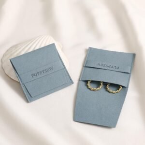 Low MOQ 50Pcs Custom Debossed Logo Ring/Necklace Pouch, Microfiber